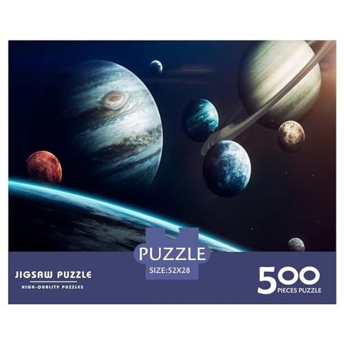 500-teiliges rechteckiges Puzzle für Erwachsene, Weltraumplanet, kreative Puzzle-Herausforderung, Spielzeugpuzzle für Erwachsene und Kinder, 500 Teile (52 x 38 cm)