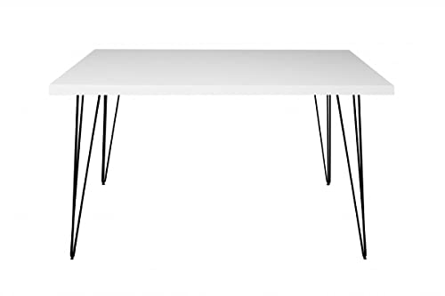 Esstisch schwarz matt Weiss 140x90 cm Big System Draht-72-A 140x90 starr Tisch
