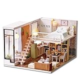 Dollhouse Modellbau Mini Green House mit LED DIY Miniatur Zimmer Kit-Zeichen Beste Geburtstagsgeschenke für Frauen und Mädchen Spielzeug für Kinder Geschenk