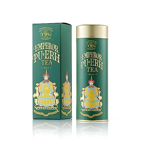 TWG Tea | Emperor Pu-Erh Tea | Schwarzer Tee | Stark und Erdig | Haute Couture Dose, 100G | Geschenkset
