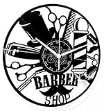 Vinyl Wanduhr Vintage Schallplatten-Design handgemachte Dekor Friseur Modernes Design Barber Shop Bart Friseursalon Beauty Man