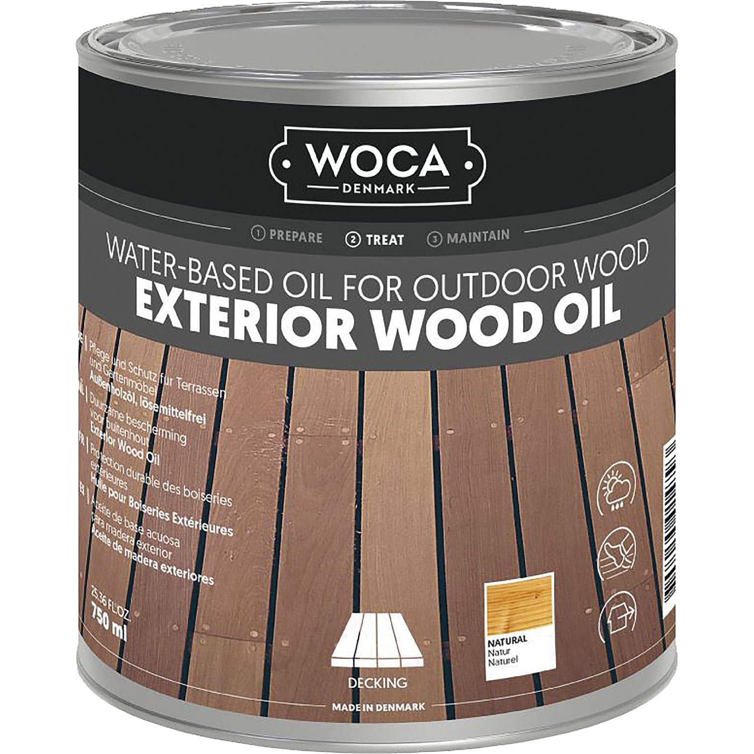 Woca Exterior Wood Oil Antraciet - 750 Ml T90-a-9 617943a