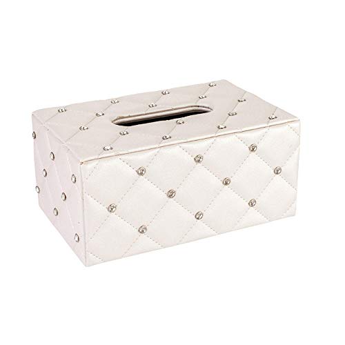 ZXGQF Tissue Box Pu White Paper Handtuchhalter Für Zuhause BüroAuto Dekoration Tissue Box Holder