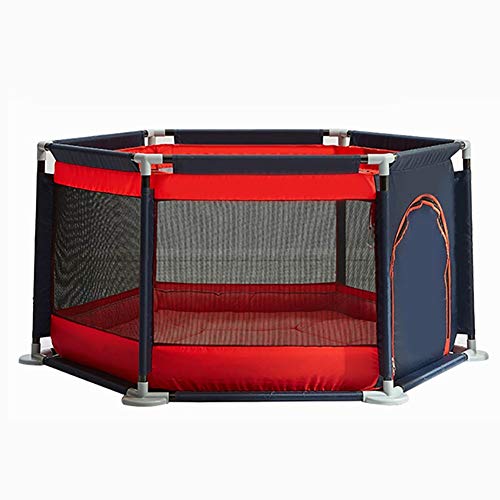 Indoor Large Baby Laufstall Play Yards mit Matte Vielseitig einstellbare waschbar Kinder Boy Kleinkinder 6 Panel (Farbe : Rot)