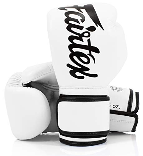 Fairtex BGV14 Muay Thai für Profiboxer & Trainer | Mexikanischer Stil für Schlagkräftige | MMA Handschuhe für Kampfsport | Leichte & stoßdämpfende Boxhandschuhe(16oz-Weiß)