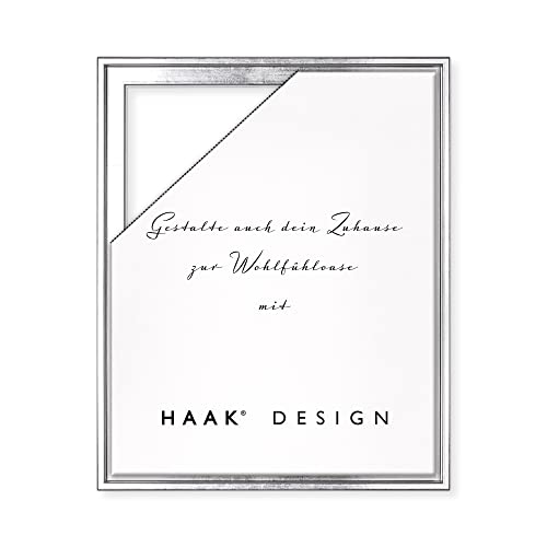 HaakDesign Schattenfugenrahmen Levi in Silberglanz Vintage 20 X 30 cm für Keilrahmenbilder und Leinwände Glanz Edition