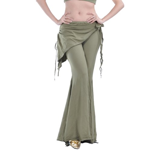 YuanDian Damen Bauchtanz Hosen Breites Bein Schlaghosen Elegante Orientalischen Arabischen Tribal Fusion Dance Performance Wrap Taille Hüfte Hosen Kleidung Tee