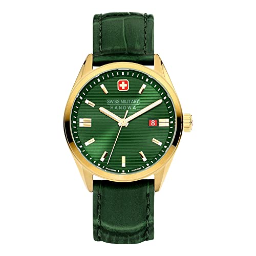 SWISS MILITARY Herren Analog Quarz Uhr mit Leder Armband SMWGB2200111
