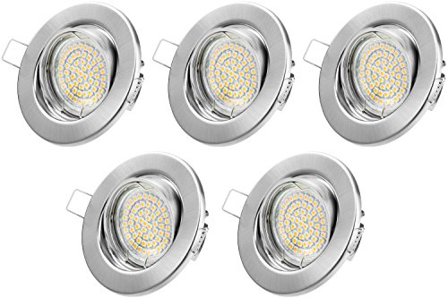 LED Einbaustrahler Dimmbar GU10 Warmweiss 250lm - Chrom Gebürstet - Einbauleuchten - Einbauspots