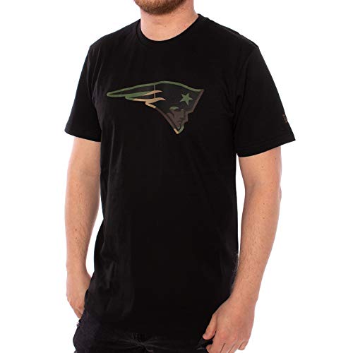 New Era New England Patriots T Shirt Camo Logo Tee Black - XL