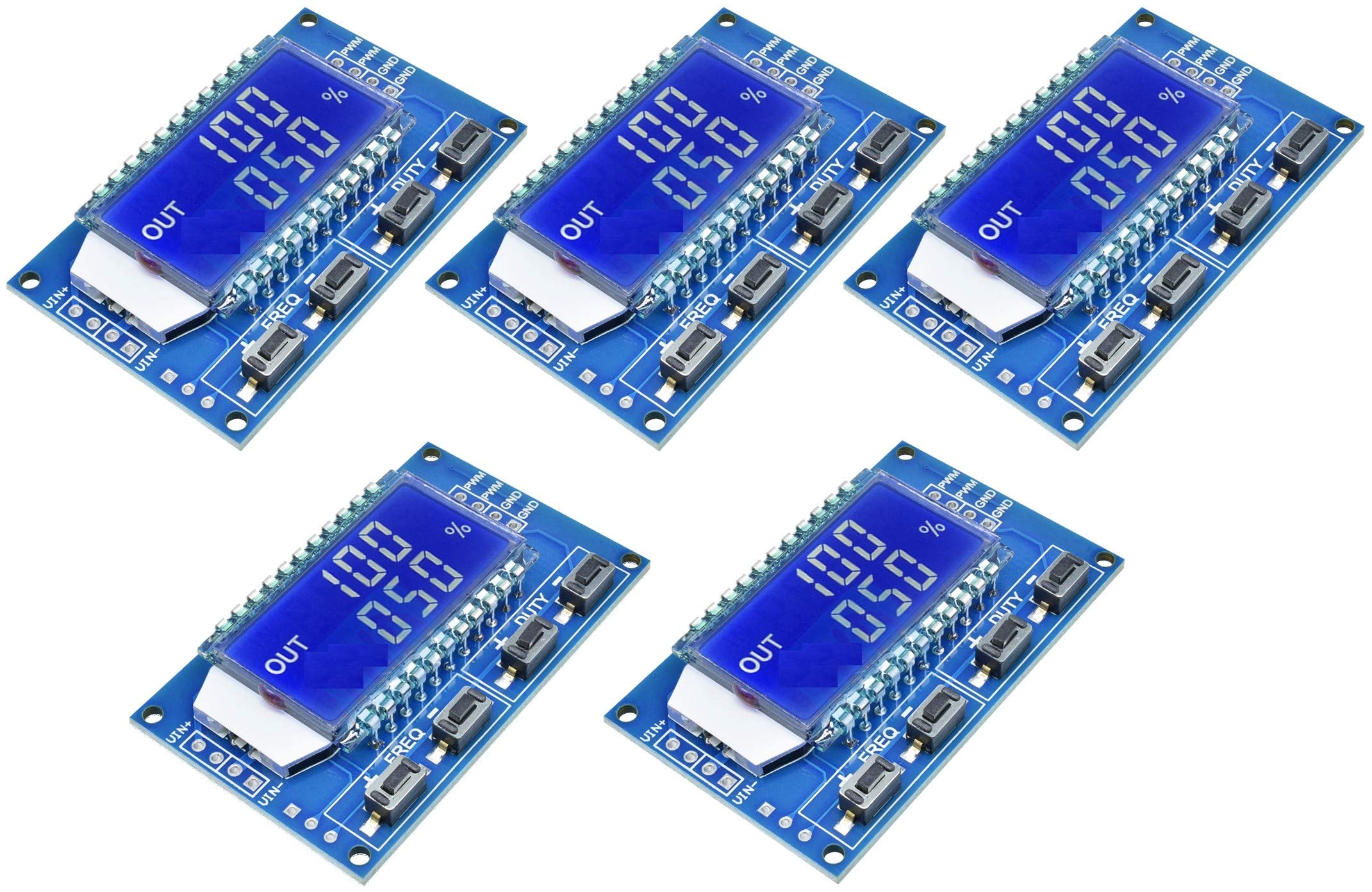 TECNOIOT 5pcs 1Hz-150KHz 3.3V-30V Signalgenerator PWM Pulsfrequenz Arbeitszyklus LCD