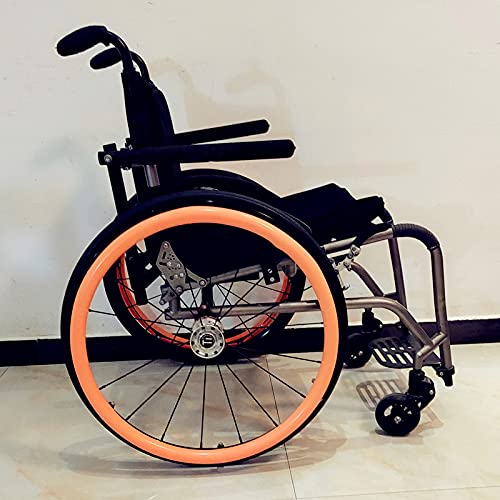 Rollstuhl-Schiebefelgenabdeckungen, 24-Zoll-Hinterrad-Sportrollstuhl-Silikon-Handschiebeabdeckung, Handrad-Snare-Pads, verbessern Griff und Traktion, rutschfest, 1 Paar,Orange