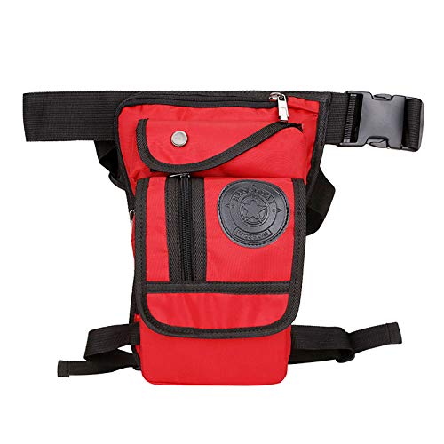 Beintasche,Beintasche Motorrad Leinwand/Nylon Männer Taille Pack Bein Tropftaschen Motorrad Crossbody Messenger Schultergürtel Bum Männliche Hüfte Geldbörse Tasche Oberschenkel Fanny Taschen (Color