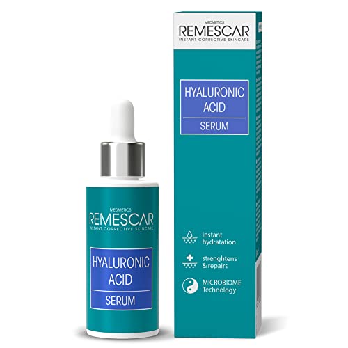 Remescar Hyaluron Serum 30ml - Hyaluronsäure Serum Gesicht - Hyaluronic Acid Serum - Gesichtspflege Männer und Frauen - Anti Aging Hyaluron Gesichtsserum - Sofortige Flüssigkeitszufuhr