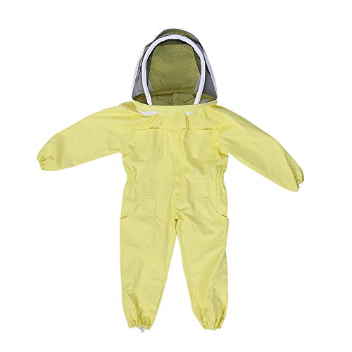 Zerodis Imkerei Anzug mit Schleier Bienenzucht Werkzeuge Zubehör Imkerei Ausrüstung für Kinder Baumwolle Langarm Kinderschutz(M)