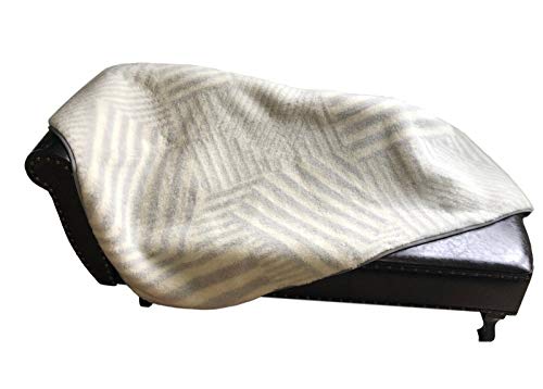Alpenwolle Wolldecke New York Tagesdecke Sofadecke Überwurf Couchdecke Decke wollweiß/grau veschiedene Größen (180x200cm)