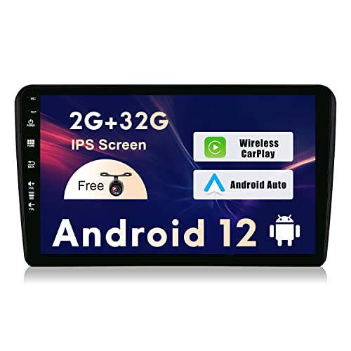 SXAUTO Android 12 Autoradio Passt für Audi A3 8P(2003-2008) / A3 8P/8PA (2003-2013) - Eingebaut Carplay/Android Auto - Kamera KOSTENLOS - 2G+32G - Unterstützen DAB SWC WiFi Fast-boot BT - 2 Din 9 Zoll