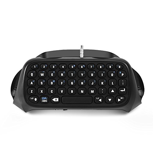 Goshyda Tastatur, Mini Black Wireless Bluetooth-Gaming-Tastatur Chatpad für PS4 Origina Controller für Texttyp, Online-Chat, Spiele Spielen