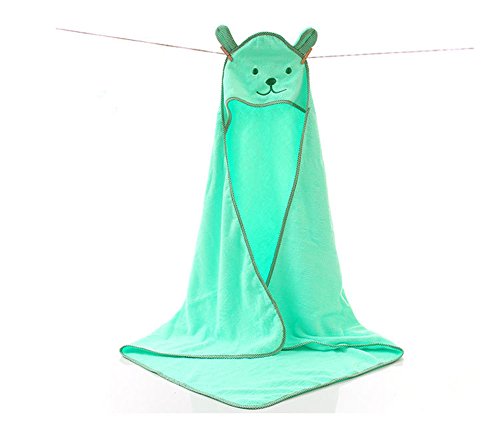 OAMORE Baby-Handtuch, atmungsaktiver, warmer Bademantel mit Cartoon-Design, mehreckiges Kapuzenhandtuch mit Dinosaurier (Heller Bär)