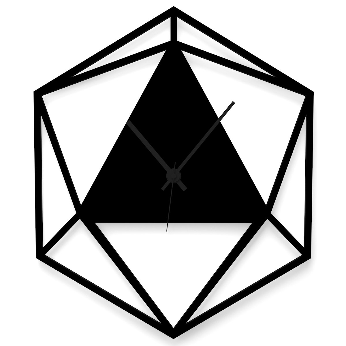 WANDKINGS Wanduhr Triangle aus Acrylglas, in 11 Farben erhältlich (Farbe: Uhr = Schwarz matt; Zeiger = Schwarz)