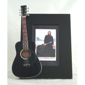 JOHNNY CASH Miniatur Gitarre Foto Rahmen Man in Black