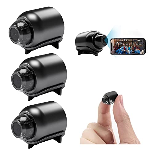 Mini Kamera 1080P HD Mini WiFi Kamera Nachtsicht Überwachungskamera mit Bewegungserkennung Fernüberwachung, 160° Weitwinkel-Mikromonitor für Heimbüro, Lagerhaus, Geschäft (3PCS)