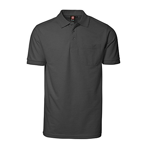 ID Herren Pro Wear Polo-Shirt mit Brusttasche, reguläre Passform, kurzärmlig (XL) (Graphit)
