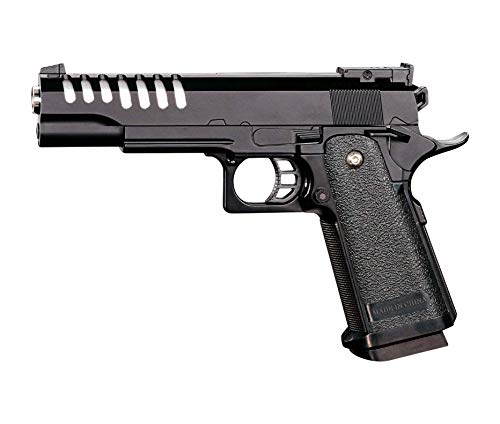 Rayline RV305 Softair Pistole Voll Metall (Manuell Federdruck), Nachbau im Maßstab 1:1, Länge: 22cm, Gewicht: 350g, Kaliber: 6mm, Farbe: Schwarz - (unter 0,5 Joule - ab 14 Jahre)