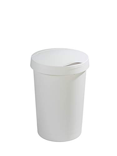 Sunware Twinga Mülleimer mit flachem Deckel, weiß, 45 Liter