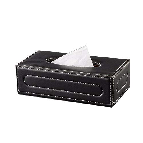 ZXGQF Tissue Box Leder Rechteckig Wasserdicht Schwarz Papier Handtuchhalter Für Zuhause BüroAuto Dekoration Hotel Zimmer Tissue Box Inhaber