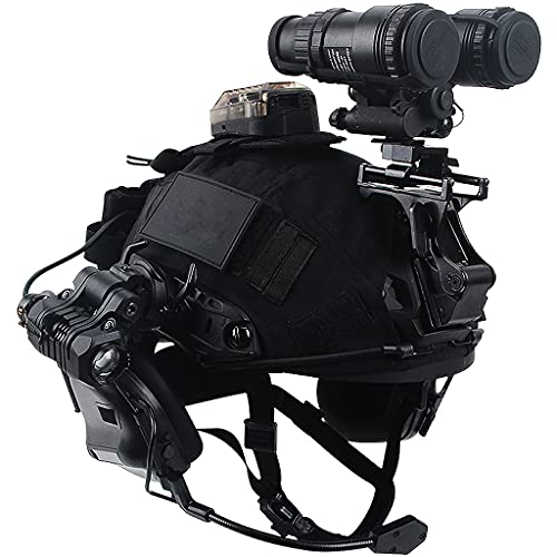 AQzxdc Airsoft Helm Set, mit Taktischem Headset & Brille & NVG Halterung & Teleskop Modell Tactical Gear Kombination, Für Outdoor Paintball Schutzjagd,Sets d,M