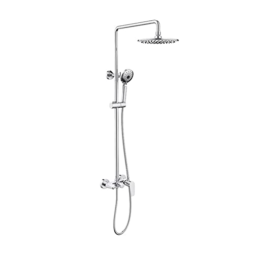 Chrom-Regenduschsystem for Badezimmer, höhenverstellbare Duscharmatur-Sets mit Badewannenfüller und Regenduschkopf und 2 Funktionen Handbrause
