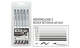 Deleter Neopiko Line 3 Manga Comic Pen - Black All Size Set