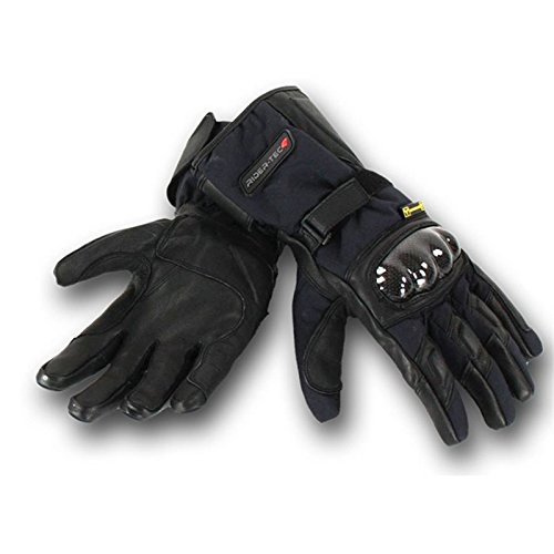 Rider-Tec Handschuhe Motorrad aus Textil/Leder rt-4010-r, schwarz, Größe L