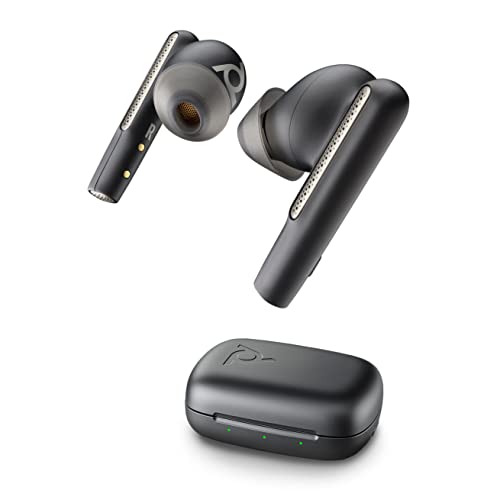 True-Wireless-In-Ear-Headset Poly Voyager Free 60 (Plantronics) – Noise Cancelling-Mikrofone für klare Gespräche – Active Noise Cancelling (ANC) – Tragbares Ladecase – Kompatibel mit iPhone, Android