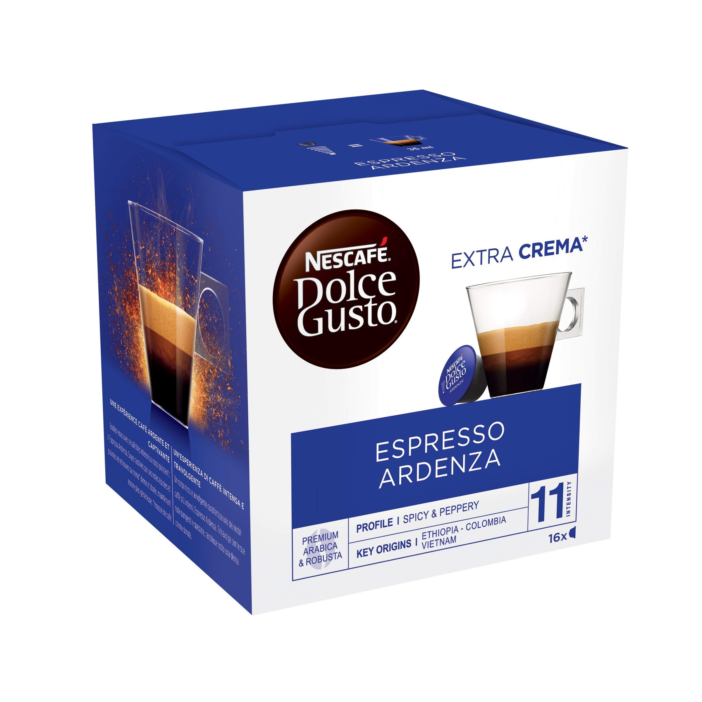 Nescafé Dolce Gusto Espresso Ristretto Ardenza, 3er Pack, Kräftig, Kaffee, Kaffeekapsel, 3 x 16 Kapseln (48 Portionen gesamt)