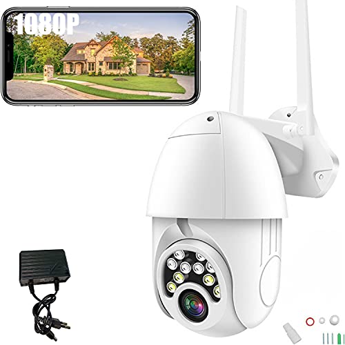 2MP Überwachungskamera Aussen, WLAN IP Kamera 1080P Outdoor Kamera IP66 mit farbig Nachtsicht, Zwei Wege Audio, Humanoide- /Bewegungsmelder