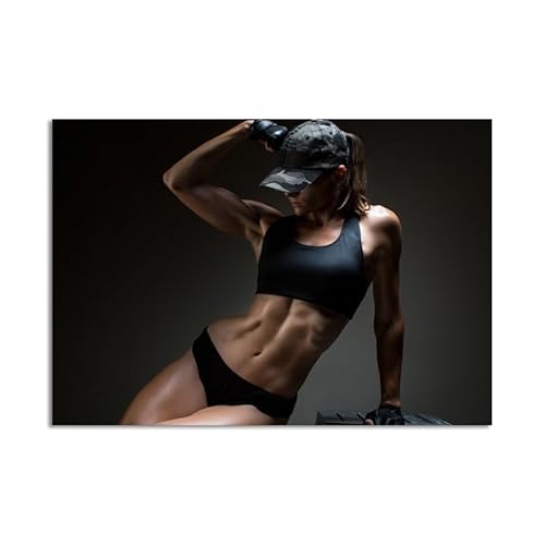 DaanaH Sport Bodybuilding Poster Dumbbell Fitness Wand Bilder Sexy Mädchen Fitness Sport inspirierende Leinwand Bild Fitnessstudio Geschenk Home Deko Bilder（Kein Rahmen）