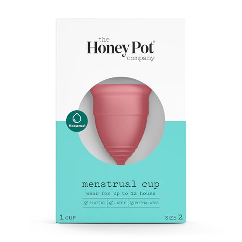 The Honey Pot Company - Menstruationstasse - Natürliche Damenhygieneprodukte - Hypoallergenes und flexibles medizinisches Silikon - Wiederverwendbarer und waschbarer Schutz für Perioden - Größe 2