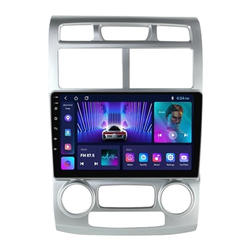 Android 12 Autoradio Für KIA Sportage 2004-2007 9 Zoll Touchscreen Mit Wireless CarPlay/Android Auto Unterstützung Bluetooth HiFi WiFi GPS Navigation SWC DSP RDS + Rückfahrkamera (Color : B, Size :