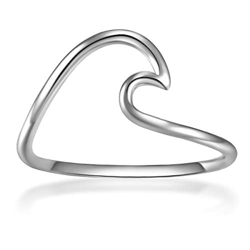 Glanzstücke München Damen-Ring Welle Sterling Silber - Ring mit Wellen Wellenform Trendsymbol maritim
