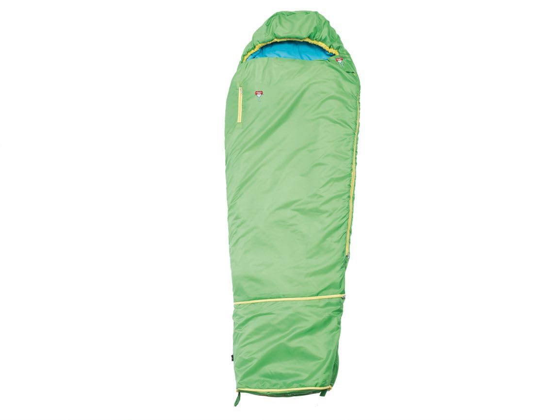 Grüezi bag Kids Grow Colorful Gecko Green mitwachsender Kinderschlafsack, Körpergröße 100-150 cm, Mumienschlafsack, 1000g, Ø21 x 15 cm, raschelfrei