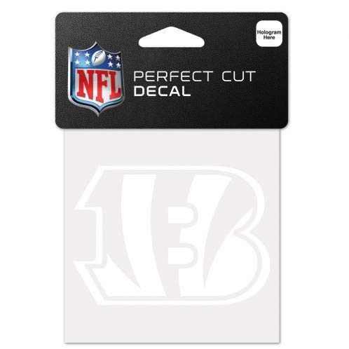 NFL Cincinnati Bengals 4x4 perfekt geschnittener weißer Aufkleber, Einheitsgröße, Team-Farbe