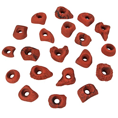 ALPIDEX Klettergriffe Klettersteine Tritte Größe S - 20 oder 40 Stück, Farbe:rot-meliert, Verpackungseinheit:40 Stück