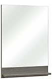 Pelipal Badezimmer-Spiegelpaneel Quickset 328 in Graphit Struktur quer Nachbildung, 70 cm x 50 cm | Spiegel auf Trägerplatte