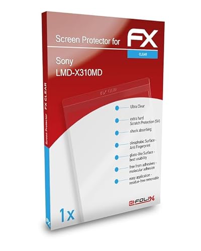 atFoliX Schutzfolie kompatibel mit Sony LMD-X310MD Folie, ultraklare FX Displayschutzfolie