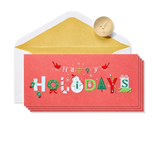 Papyrus 5214147 Weihnachtskarten in Box, Happy Holidays (16 Stück)