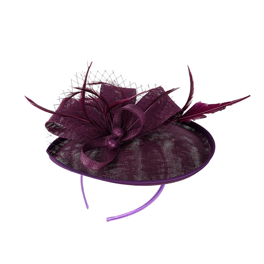 SOIMISS Fascinator Hut Stirnband Blume Mesh Haarband Pillbox Hut Hairhoop Cocktail Tee Party Headwear Kopfschmuck für Gatsby Haar Zubehör Licht Blau