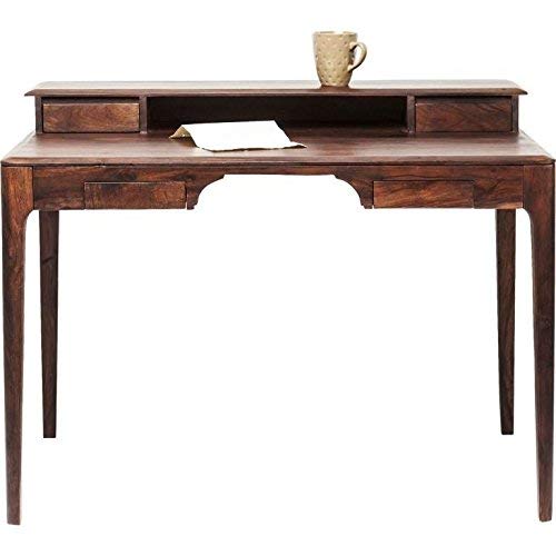 Kare Design Brooklyn Walnut Schreibtisch, 110 x 70 cm, Massivholz Schreibtisch, brauner Schreibtisch, (H/B/T) 85x110x70cm