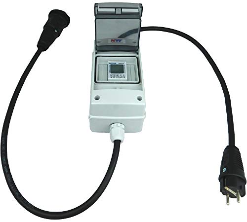 NWP 230V Schuko - mobiler digitaler Stromzähler - geeicht - (mit Reset) IP54